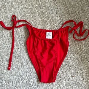 NWT PRICE DROP Red Bikini Bottoms High Rise Tie Waist